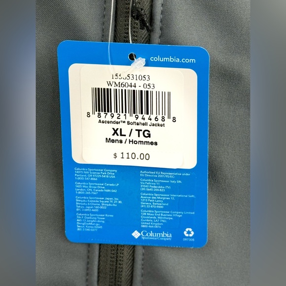Columbia Ascender Softshell Jacket for Men, Full Zip Gray, Size XL - Picture 10 of 11